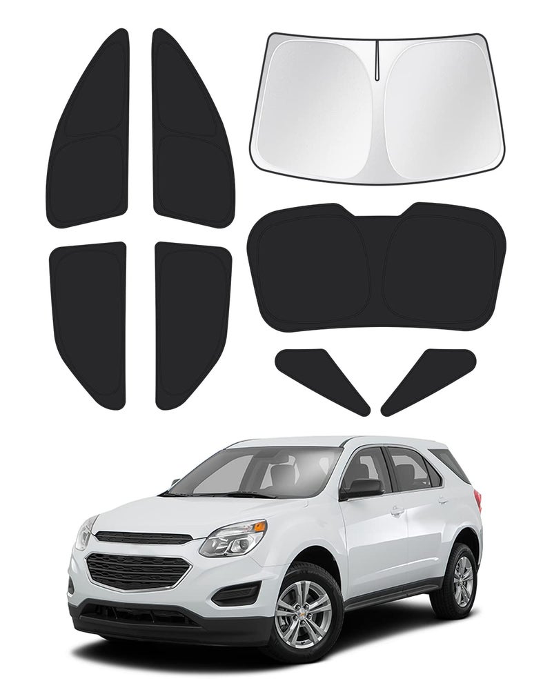 Canvcle Windshield Sun Shade for 2010-2017 Chevrolet/Chevy Equinox Accessories Side Rear Window Shade Cover Sun Visor Shield Privacy Protection Keep Vehicle Cool Black 8PCS - Image 1